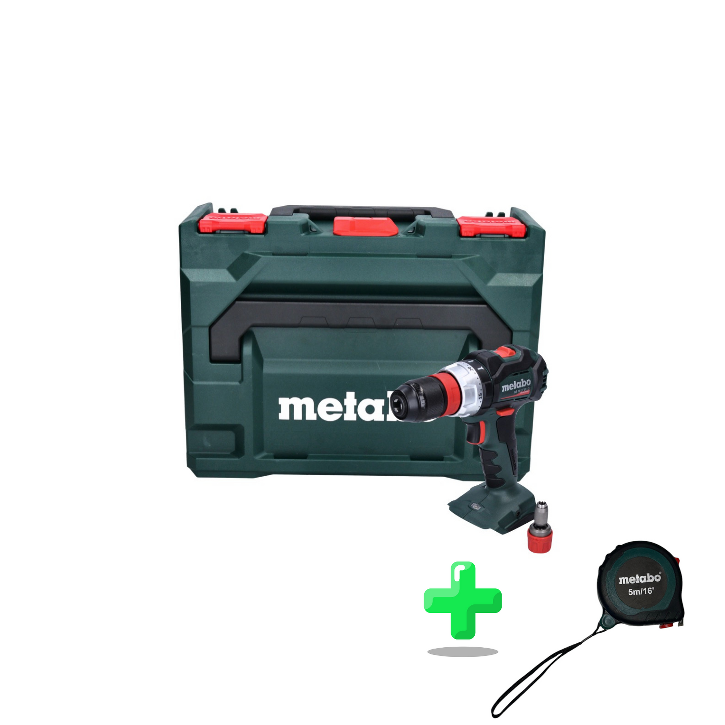 Metabo BS 18 LT BL Q Akku Bohrschrauber 18 V 75 Nm Brushless ( 602334840 ) + metaBOX + Metabo Maßband 5 Meter