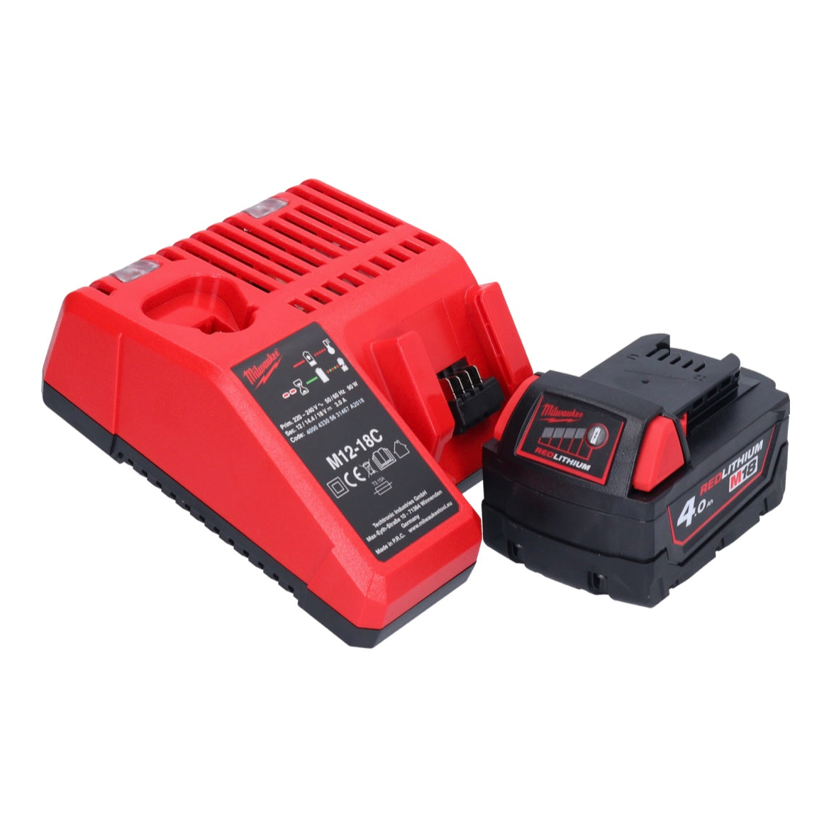 Milwaukee M18 BHG-401 Akku Heißluftgebläse 18 V 470 °C + 1x Akku 4,0 Ah + Ladegerät