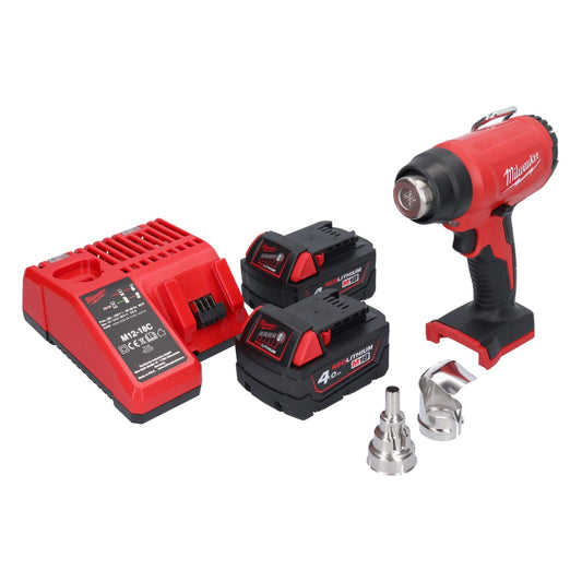 Milwaukee M18 BHG-402 Akku Heißluftgebläse 18 V 470 °C + 2x Akku 4,0 Ah + Ladegerät