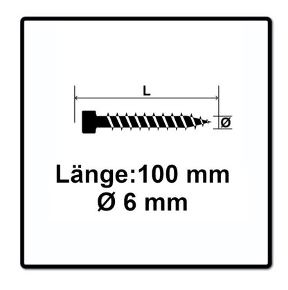 SPAX IN.FORCE Vis 6,0 x 100mm -  Filetage complet - Tête cylindrique - Torx T-STAR Plus T30 -  WIROX - Pointe de perçage 4CUT drill point- 100 pcs. (1211010601005)