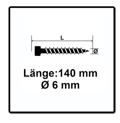 SPAX IN.FORCE Schraube 6,0 x 140 mm 100 Stk. ( 1211010601405 ) Torx T-STAR Plus T30 Vollgewinde Zylinderkopf WIROX 4CUT Bohrspitze