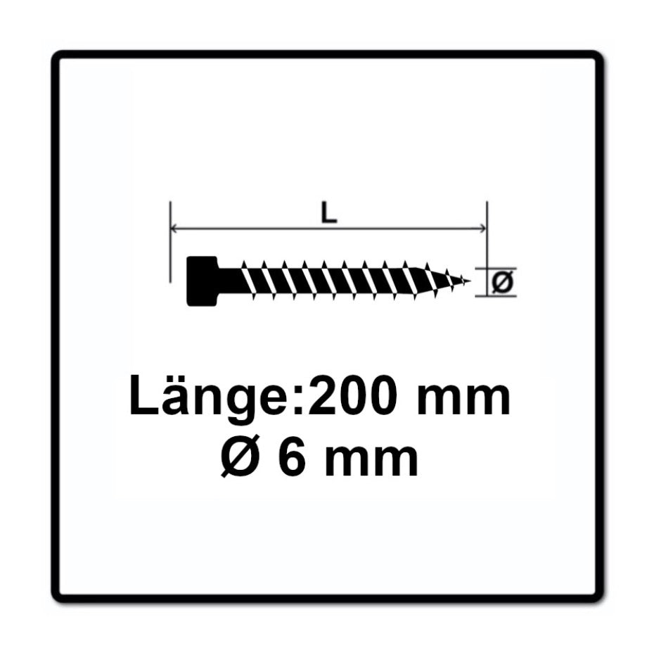 SPAX IN.FORCE Schraube 6,0 x 200 mm 100 Stk. ( 1211010602005 ) Torx T-STAR Plus T30 Vollgewinde Zylinderkopf WIROX 4CUT Bohrspitze - Toolbrothers