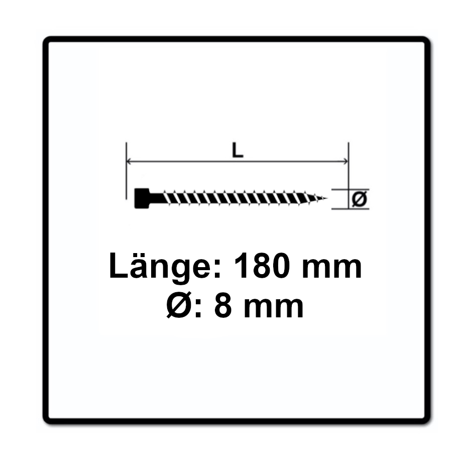 SPAX IN.FORCE Schraube 8,0 x 180 mm 50 Stk. Torx T-STAR Plus T40 ( 1221010801805 ) Vollgewinde Zylinderkopf WIROX CUT Bohrspitze