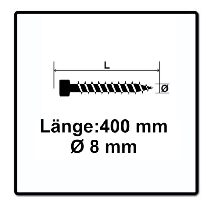 SPAX IN.FORCE Schraube 8,0 x 400 mm 50 Stk. Torx T-STAR Plus T40 ( 1221010804005 ) Vollgewinde Zylinderkopf WIROX CUT Bohrspitze