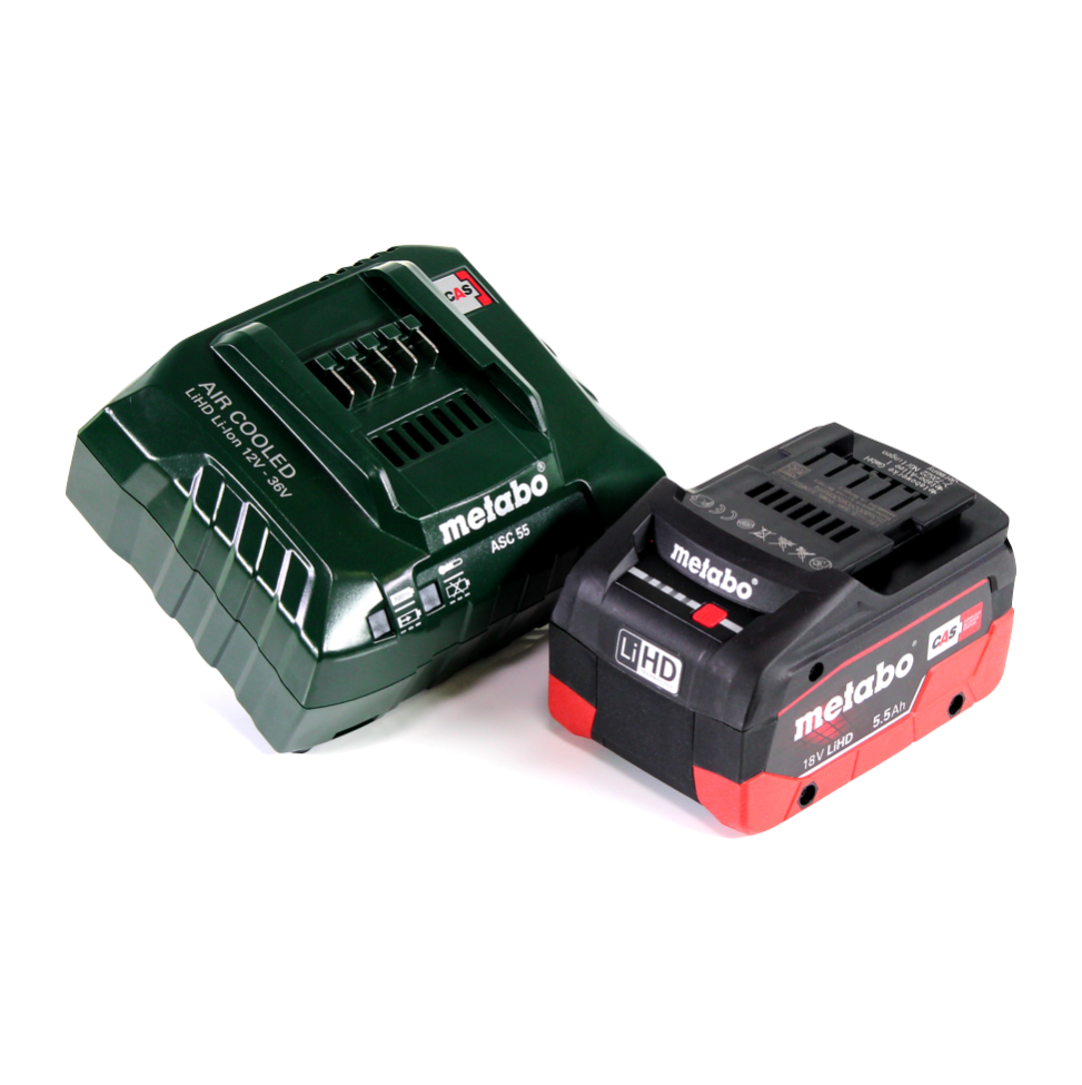 Metabo KHA 18 LTX Perforateur sans fil 18 V 2,2 J SDS Plus + 1x Batterie 5,5 Ah + Chargeur + 7 pièces P4P SDS plus + Coffret metaBOX