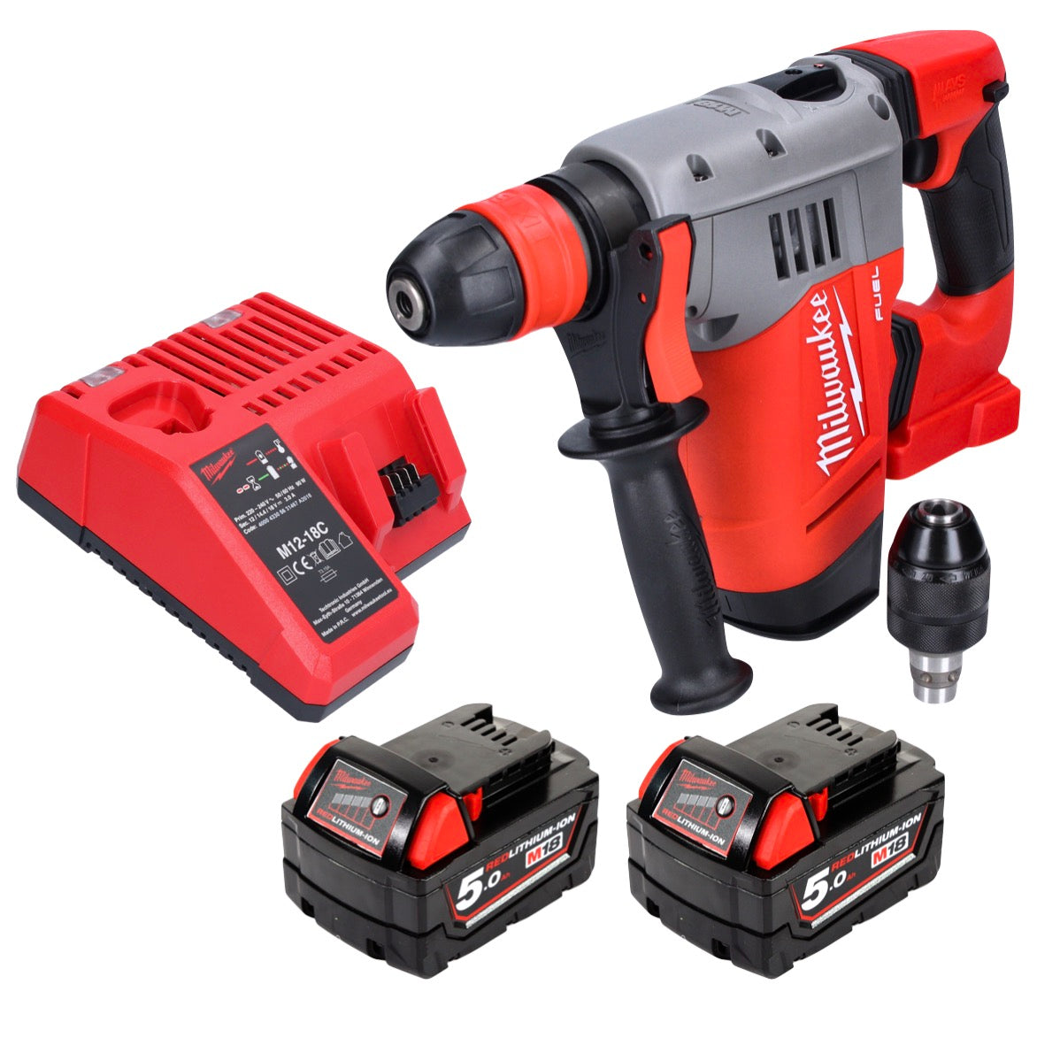 Milwaukee M18 CHPX-502 Akku Kombihammer 18 V 4,0 J SDS Plus Brushless + 2x Akku 5,0 Ah + Ladegerät