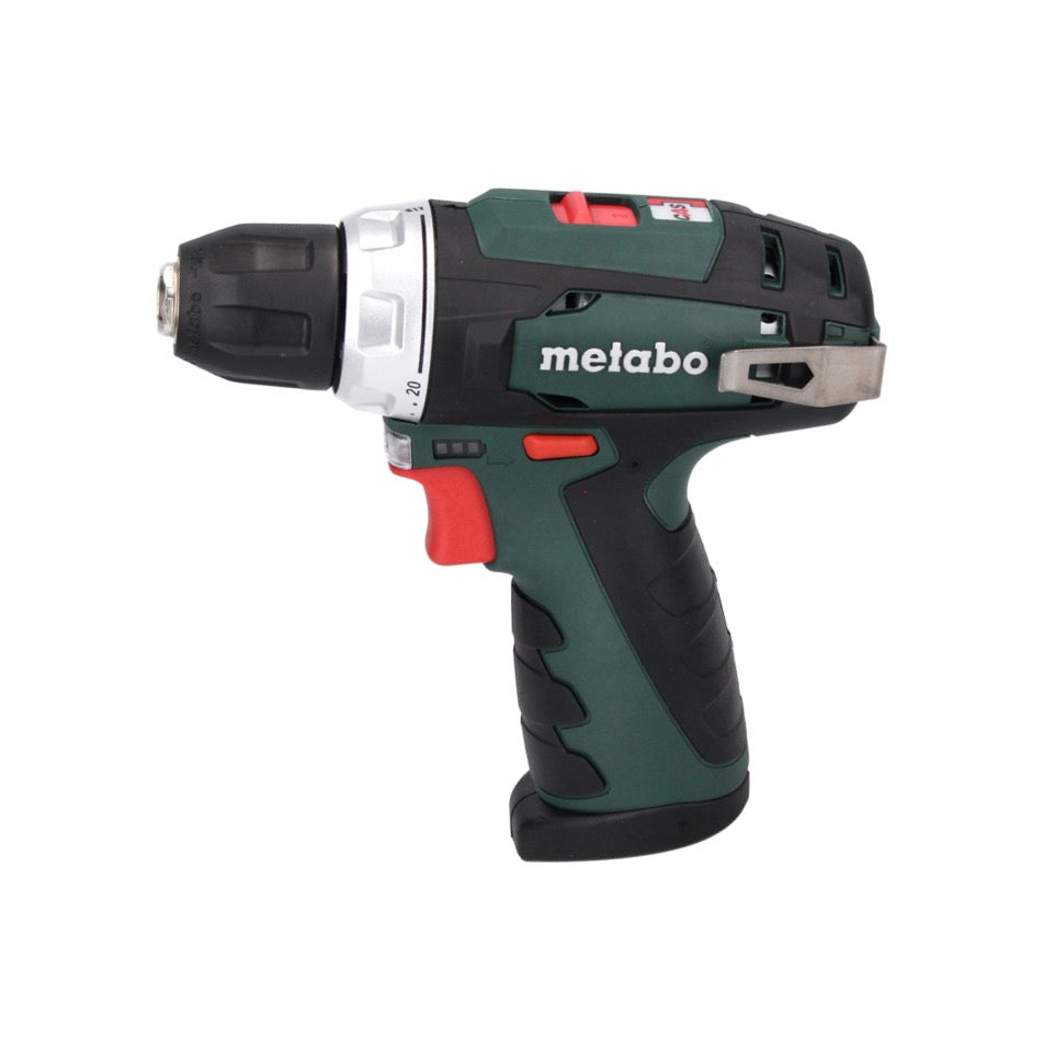 Metabo PowerMaxx BS Basic Set Akku Bohrschrauber 10,8 V 34 Nm + 2x Akku 2,0 Ah + Ladegerät + 64 tlg. Bit Bohrer Set + Koffer ( 600080880 )