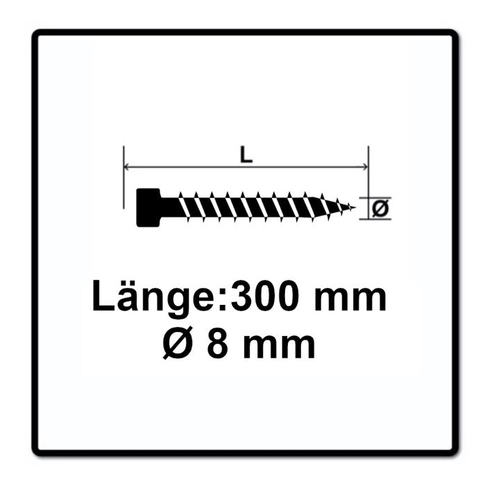 SPAX IN.FORCE Schraube 8,0 x 300 mm 100 Stk. ( 2x 1221010803005 ) Torx T-STAR Plus T40 Vollgewinde Zylinderkopf WIROX CUT Bohrspitze