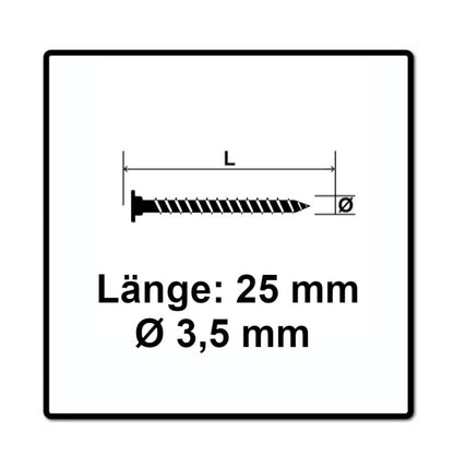 SPAX Flachrückwandkopf Schraube 3,5 x 25 mm 1500 Stk. ( 5x 0151010350253 ) Torx T-STAR Plus T20 für Rückwände ohne Linse Vollgewinde Wirox 4Cut