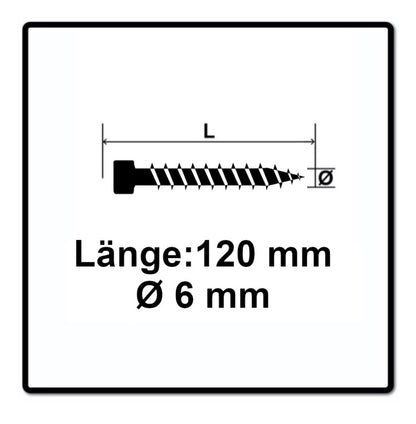 SPAX IN.FORCE Schraube 6,0 x 120 mm 500 Stk. ( 5x 1211010601205 ) Torx T-STAR Plus T30 Vollgewinde Zylinderkopf WIROX 4CUT Bohrspitze