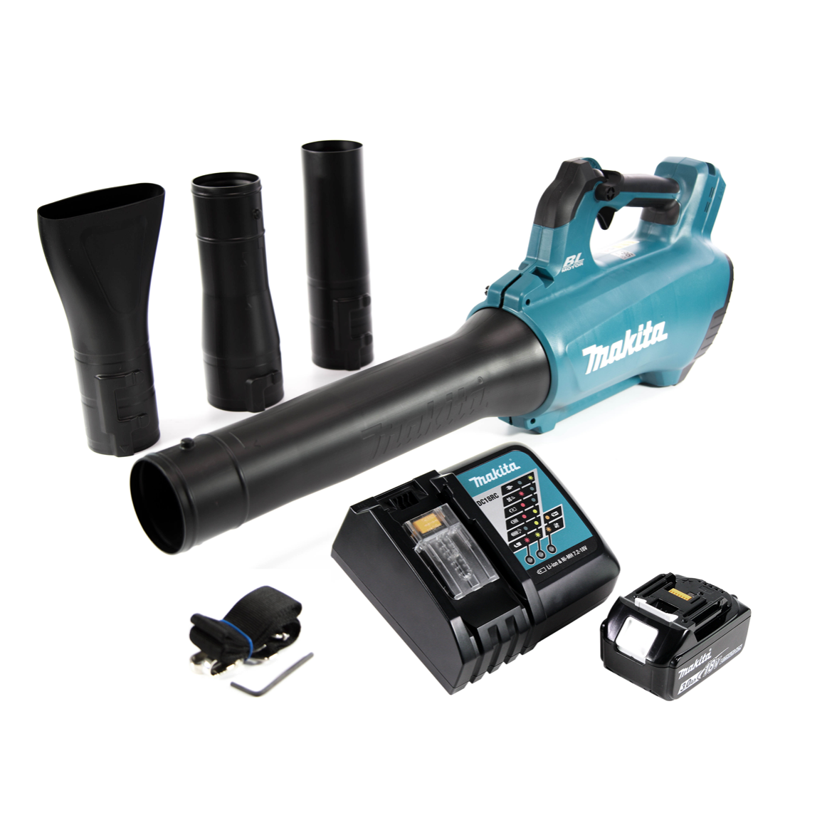 Makita DUB 184 RF1 Akku Gebläse 18 V Brushless + 1x Akku 3,0 Ah + Ladegerät