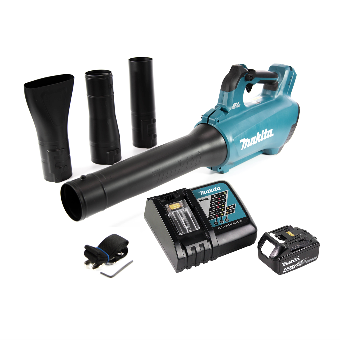 Souffleur sur batterie Makita DUB 184 RM1 18 V sans balais + 1x batterie 4,0 Ah + chargeur