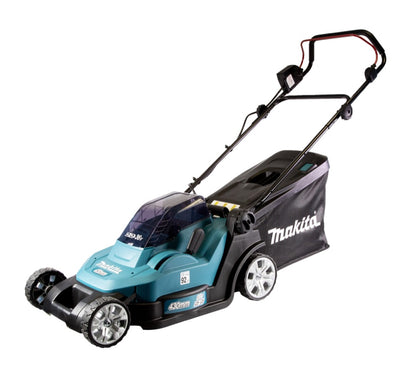 Makita DLM 432 RF2 Akku Rasenmäher 36 V ( 2x 18 V ) 43 cm Brushless + 2x Akku 3,0 Ah + Ladegerät