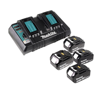 Makita DLM 432 PF4 tondeuse à gazon sans balais 36 V (2x 18 V) 43 cm + 4x batterie 3,0 Ah + double chargeur