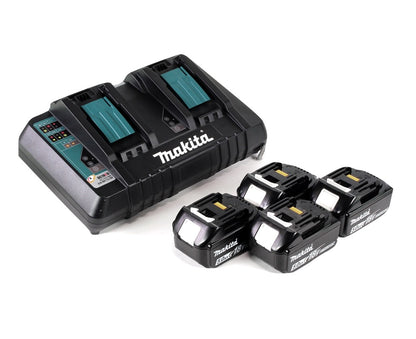 Makita DLM 432 PT4 tondeuse à gazon sans balais 36 V (2x 18 V) 43 cm + 4x batterie 5,0 Ah + double chargeur