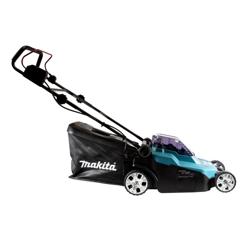 Makita DLM 382 RF2 Akku Rasenmäher 36 V ( 2x 18 V ) 38 cm 40 l + 2x Akku 3,0 Ah + Ladegerät