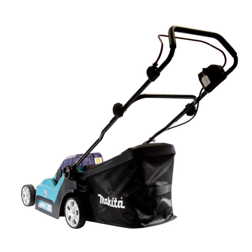 Makita DLM 382 PF2 Akku Rasenmäher 36 V ( 2x 18 V ) 38 cm 40 l + 2x Akku 3,0 Ah + Doppelladegerät