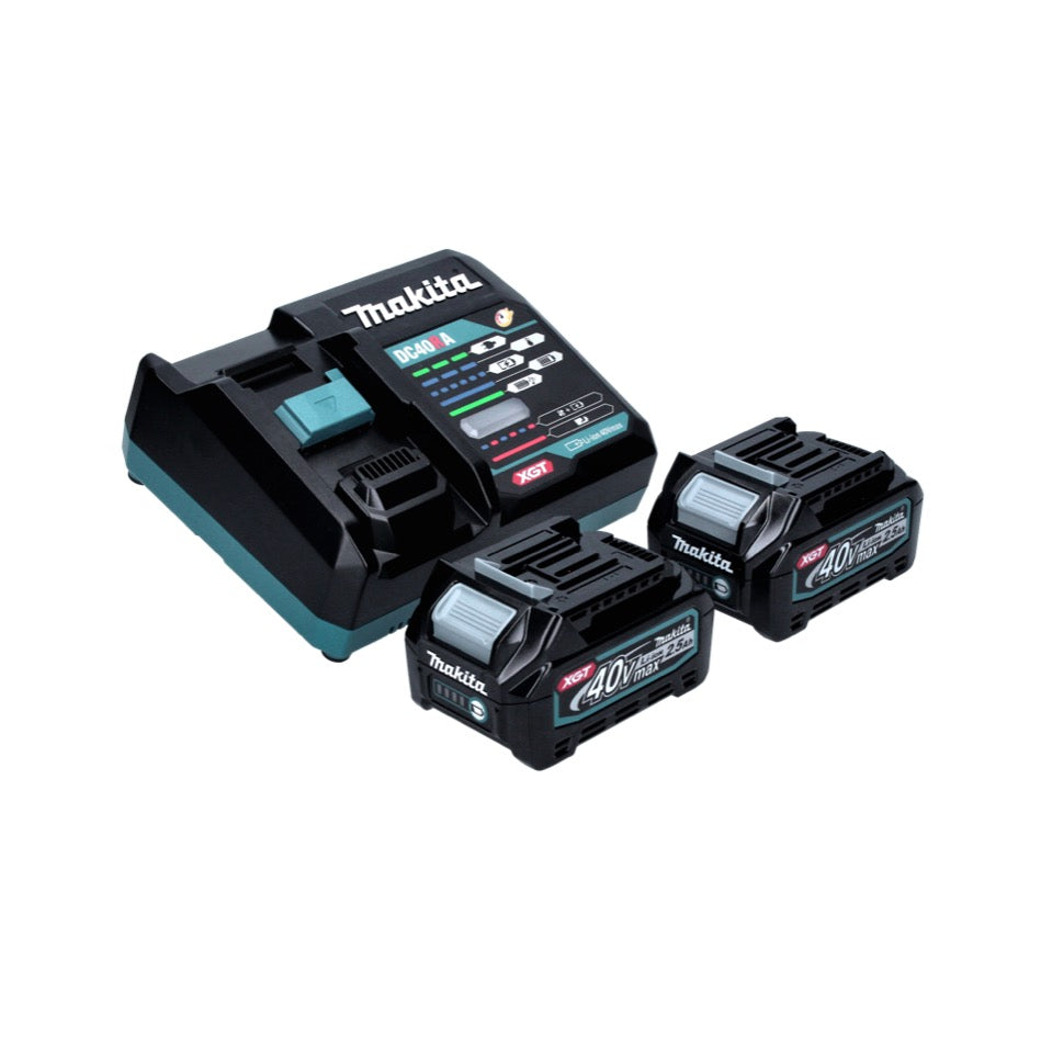 Makita GA 005 GD201 Akku Winkelschleifer 40 V max. 125 mm Brushless  XGT + 2x Akku 2,5 Ah + Ladegerät + Makpac