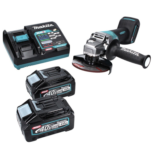 Meuleuse d'angle sur batterie Makita GA 013 GM2 40 V max. 125 mm sans balais XGT + 2x batteries 4,0 Ah + chargeur