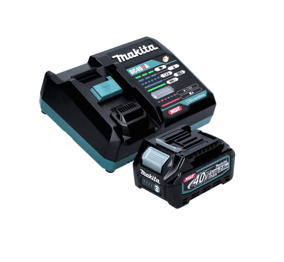 Makita GA 013 GD101 Akku Winkelschleifer 40 V max. 125 mm Brushless  XGT + 1x Akku 2,5 Ah + Ladegerät + Absaughaube +  Makpac