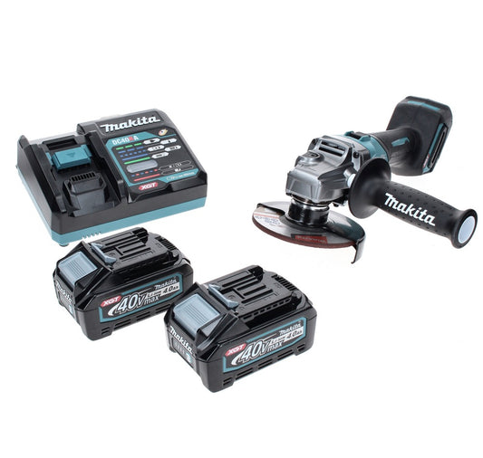 Meuleuse d'angle sur batterie Makita GA 008 GM2 40 V max. 125 mm sans balais XGT + 2x batteries 4,0 Ah + chargeur