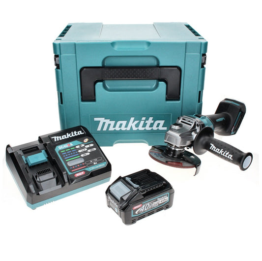 Meuleuse d'angle sur batterie Makita GA 008 GM101 40 V max. 125 mm sans balais XGT + 1x batterie 4,0 Ah + chargeur + Makpac