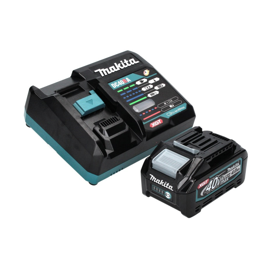 Meuleuse d'angle sur batterie Makita GA 008 GM101 40 V max. 125 mm sans balais XGT + 1x batterie 4,0 Ah + chargeur + hotte d'aspiration + Makpac