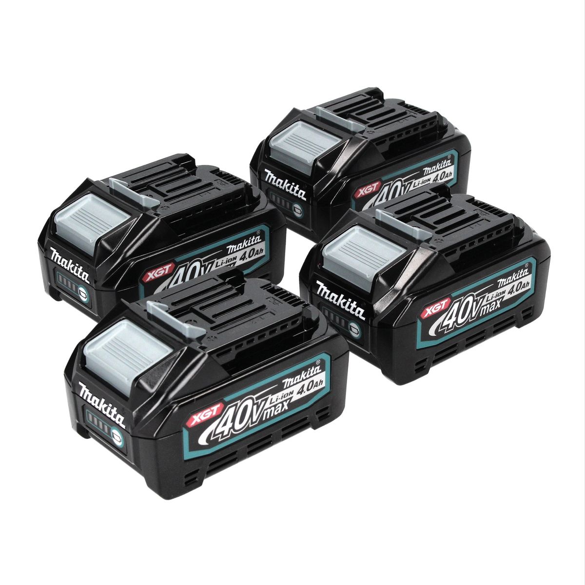 Makita Akku Set 4x BL 4040 40 V max. 4,0 Ah XGT Li-Ion Akku ( 4x 191B26-6 ) IP64 Schutzklasse mit LED Anzeige