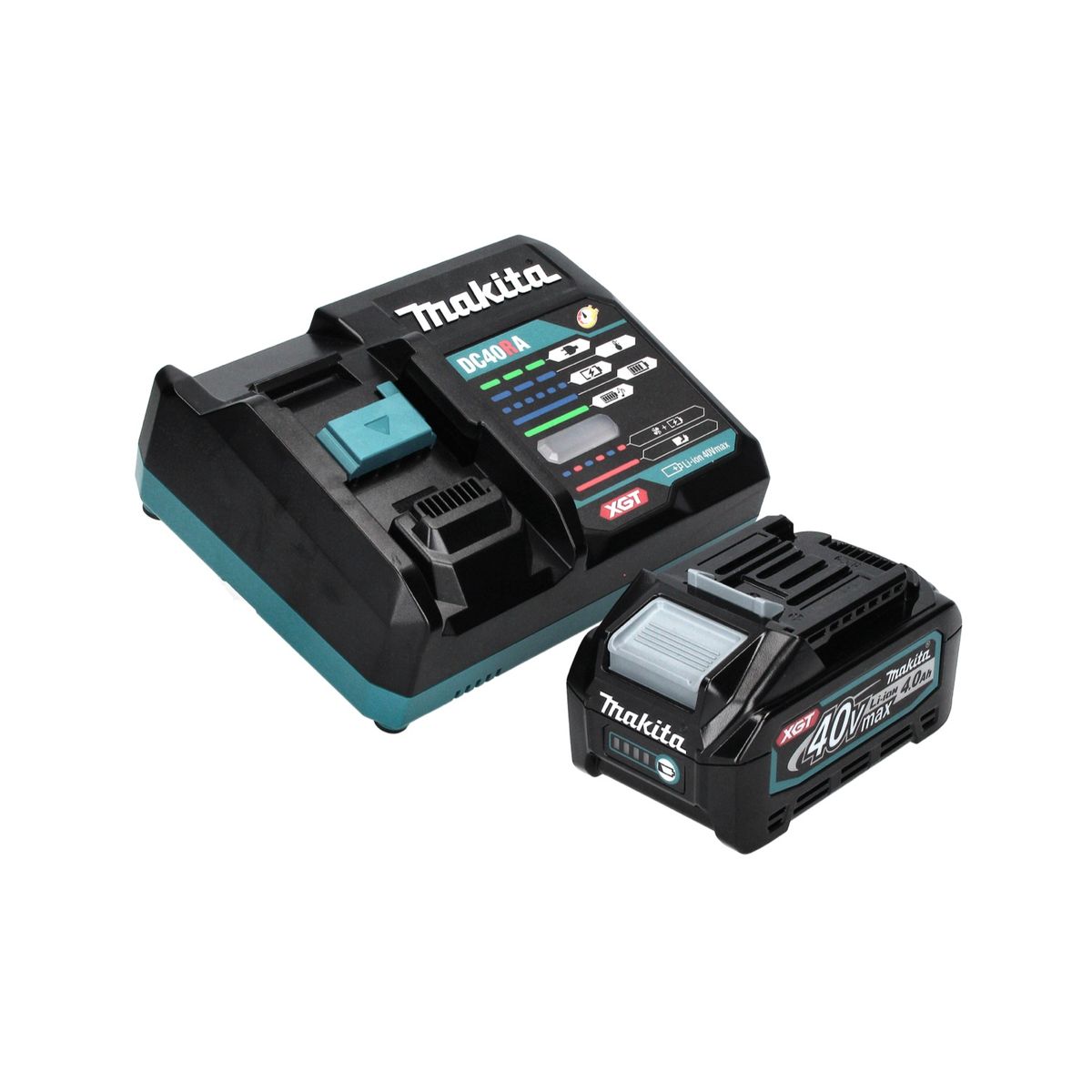 Kit source d'alimentation Makita 40 V max. avec batterie BL 4040 4,0 Ah XGT (191B26-6) + chargeur rapide DC 40 RA XGT LXT (191E07-8)