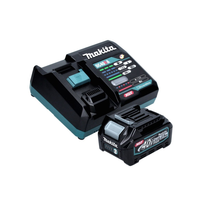 Meuleuse d'angle sur batterie Makita GA 016 GD101 40 V max. 125 mm sans balais XGT + 1x batterie 2,5 Ah + chargeur + Makpac