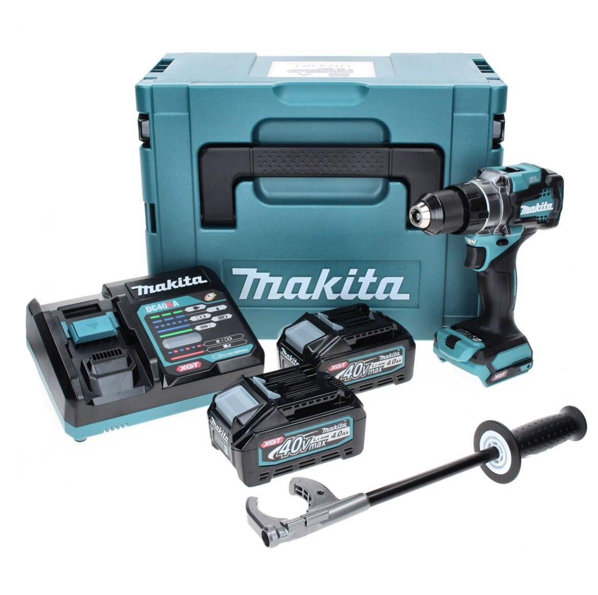 Makita DF 001 GM201 Akku Bohrschrauber 40 V max. 140 Nm XGT Brushless + 2x Akku 4,0 Ah + Ladegerät + Makpac