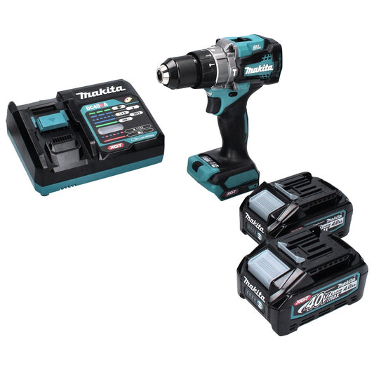 Makita HP 001 GM2 Akku Schlagbohrschrauber 40 V max. 140 Nm XGT Brushless + 2x Akku 4,0 Ah + Ladegerät