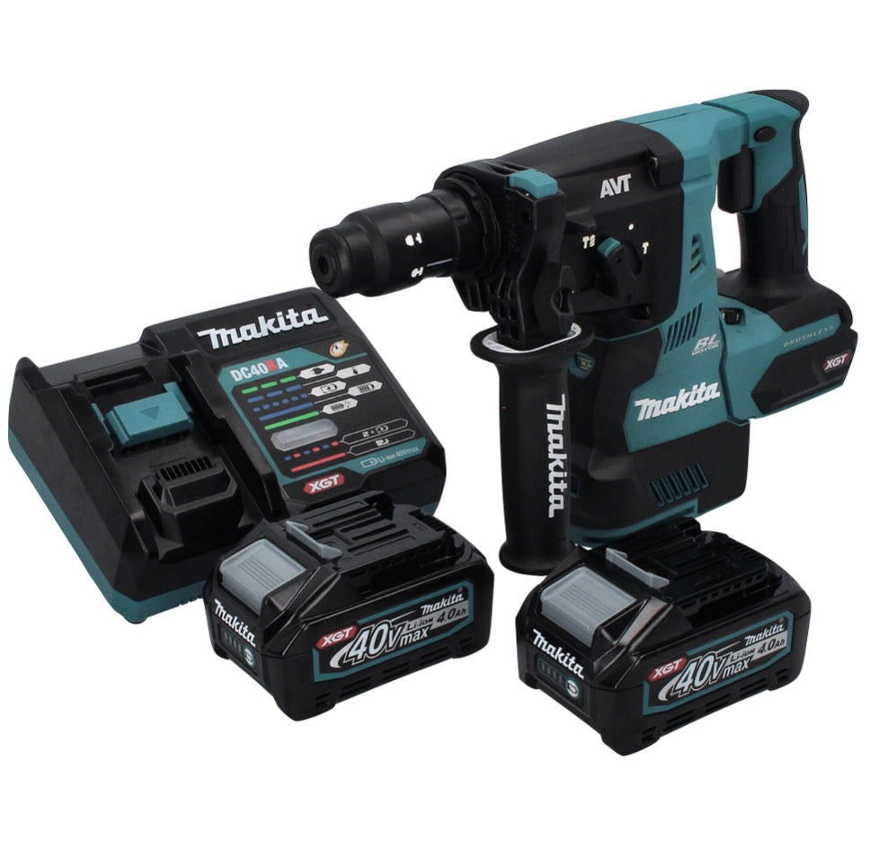 Makita HR 004 GM2 marteau combiné à batterie 40 V max. 2,8 J SDS plus XGT Brushless + 2x batteries 4,0 Ah + chargeur