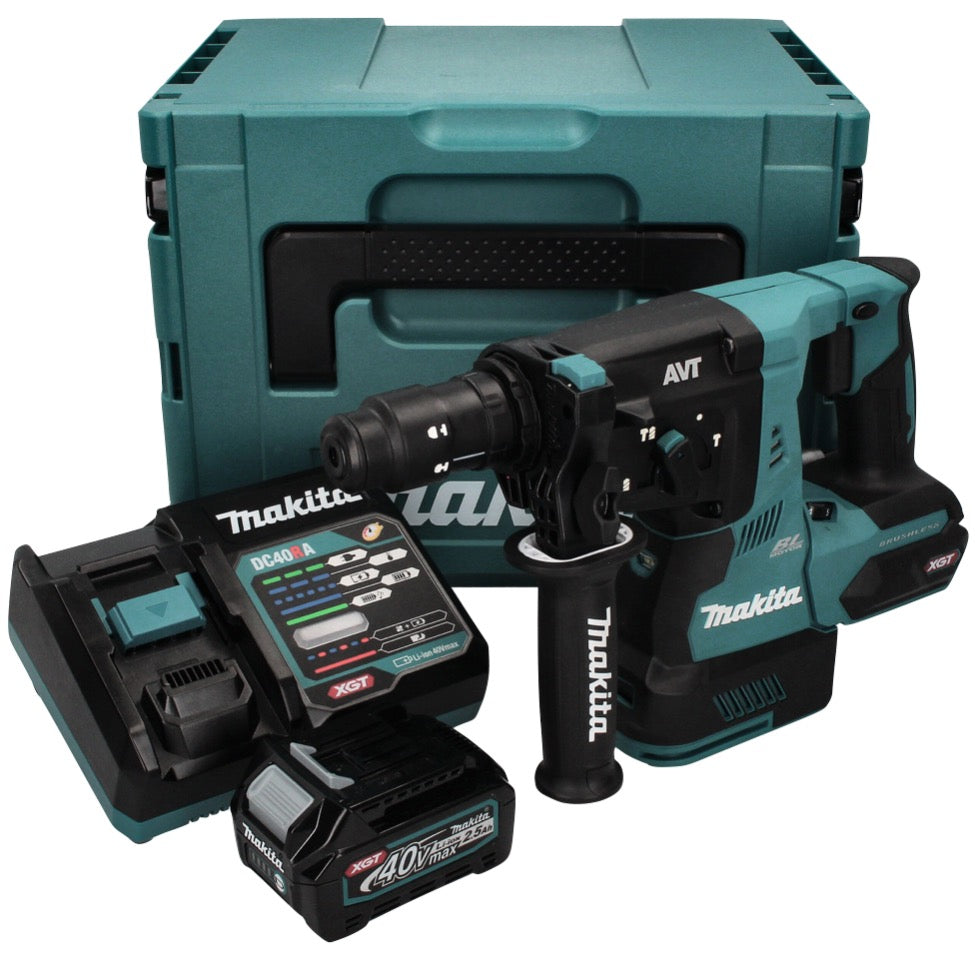 Makita HR 004 GD101 marteau combiné à batterie 40 V max. 2,8 J SDS plus XGT Brushless + 1x batterie 2,5 Ah + chargeur + Makpac