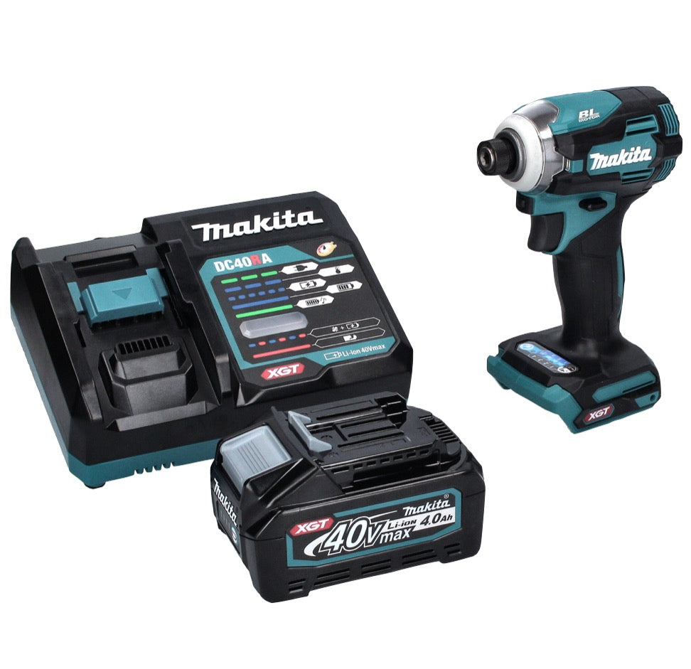 Makita TD 001 GM1 Akku Schlagschrauber 40 V 220 Nm 1/4" XGT Brushless + 1x Akku 4,0 Ah + Ladegerät