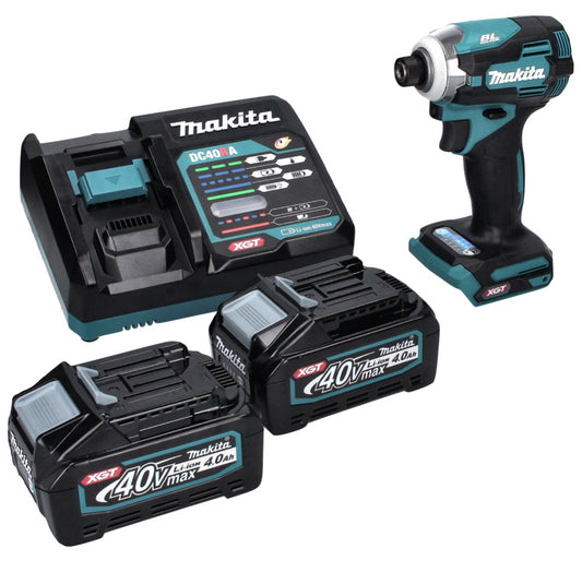 Makita TD 001 GM2 Akku Schlagschrauber 40 V 220 Nm 1/4" XGT Brushless + 2x Akku 4,0 Ah + Ladegerät