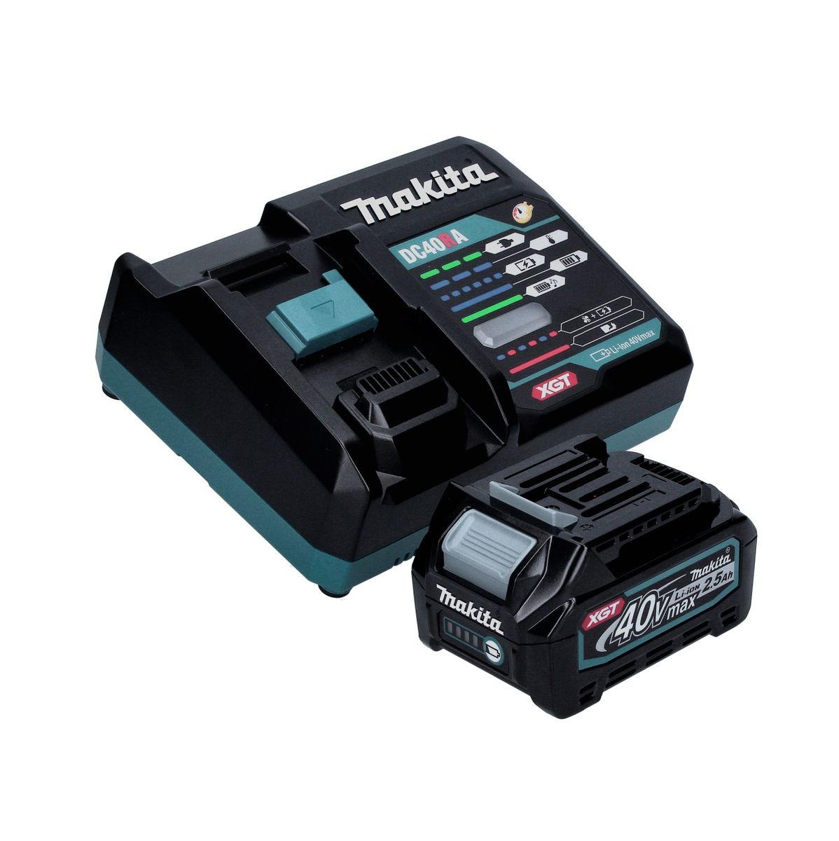 Makita HR 003 GD101 marteau combiné à batterie 40 V max. 2,8 J SDS plus brushless + 1x batterie 2,5 Ah + chargeur + aspiration DX12 + Makpac