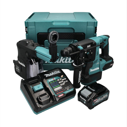 Makita HR 003 GM101 marteau combiné à batterie 40 V max. 2,8 J SDS plus brushless + 1x batterie 4,0 Ah + chargeur + aspiration DX12 + Makpac