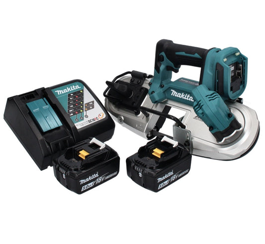 Makita DPB 183 RT Akku Bandsäge 18 V 66 mm Brushless + 2x Akku 5,0 Ah + Ladegerät