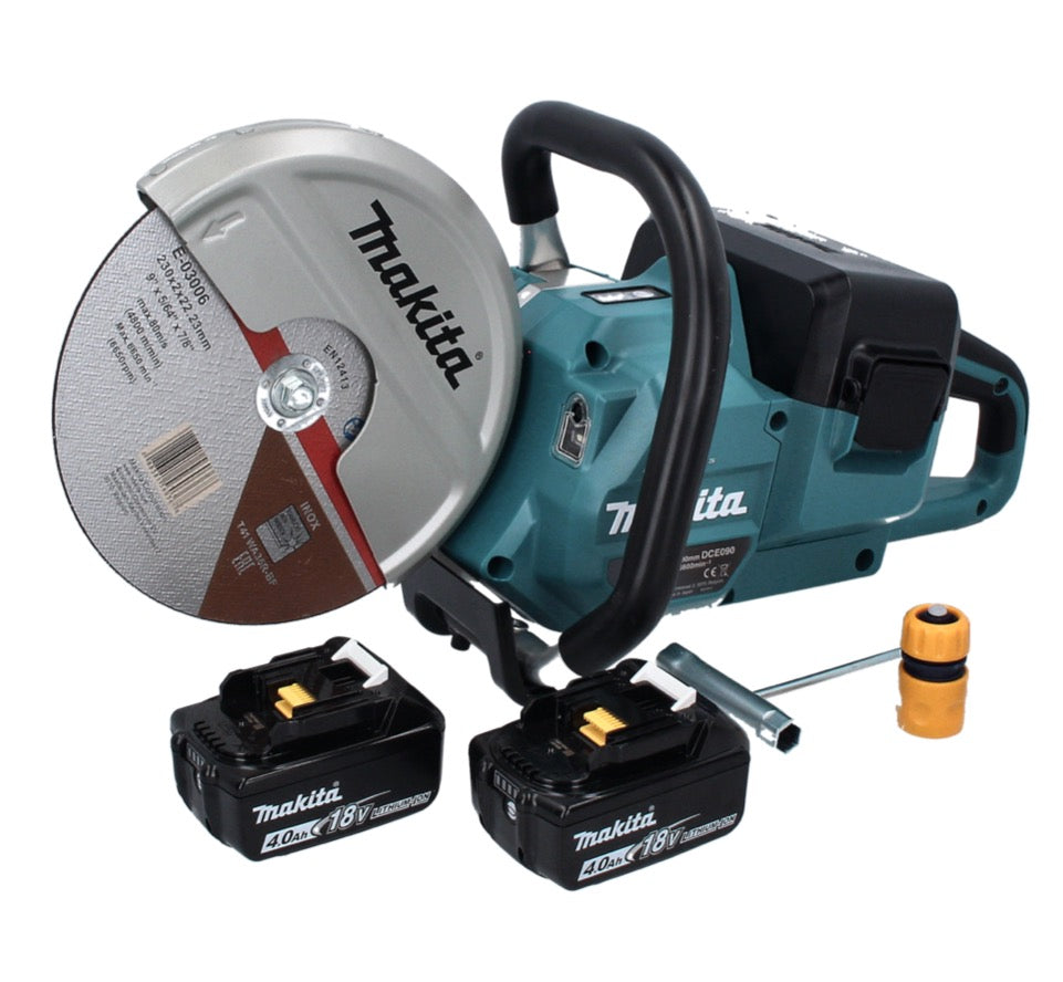 Makita DCE 090 M2X1 Akku Trennschleifer 36 V ( 2x 18 V ) 230 mm Brushless + 2x Akku 4,0 Ah - ohne Ladegerät