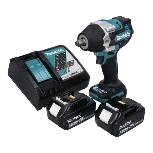 Makita DTW 700 RT Akku Schlagschrauber 18 V 700 Nm 1/2" XPT Brushless + 2x Akku 5,0 Ah + Ladegerät