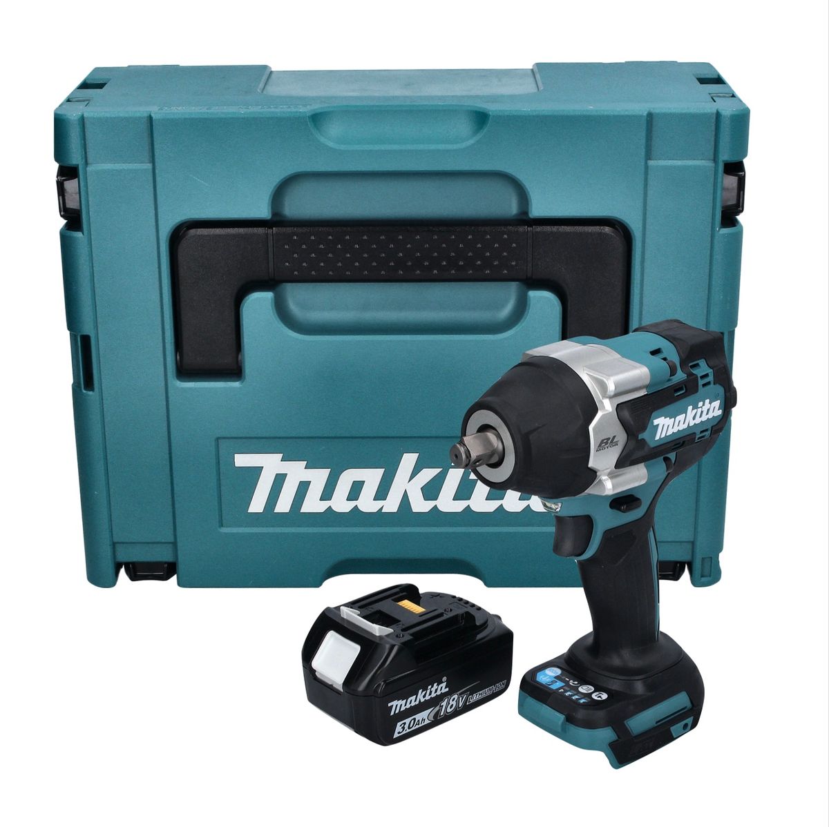 Makita DTW 700 F1J Clé à chocs sans fil 18 V 700 Nm 1/2" XPT Brushless + 1x batterie 3,0 Ah + Makpac - sans chargeur