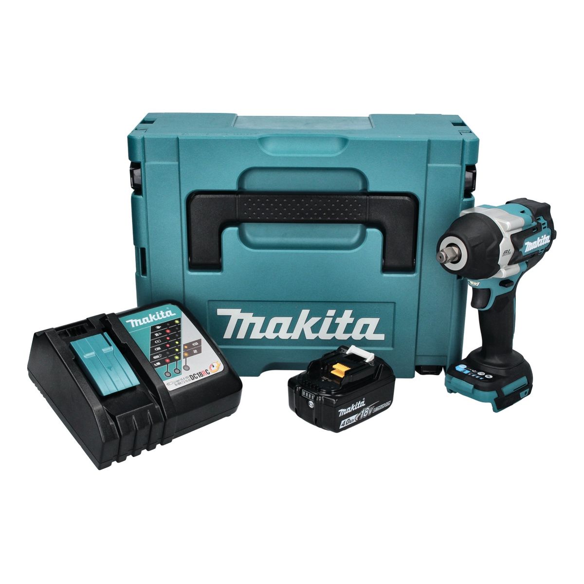 Makita DTW 700 RM1J Akku Schlagschrauber 18 V 700 Nm 1/2" XPT Brushless + 1x Akku 4,0 Ah + Ladegerät + Makpac