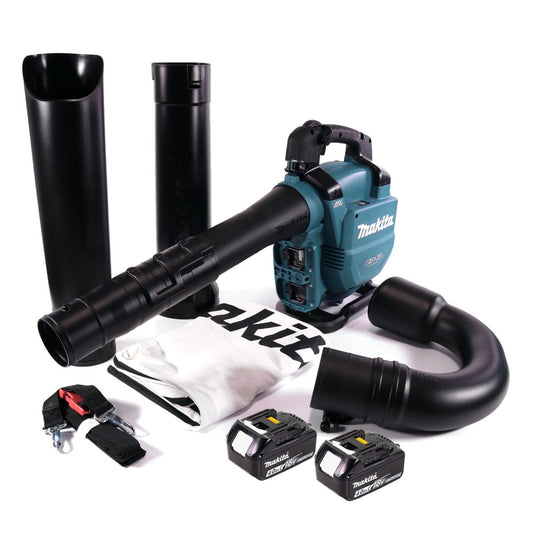 Makita DUB 363 M2V souffleur/aspirateur à feuilles sans balais 36 V (2x 18 V) + kit d'aspiration + 2x batterie 4,0 Ah - sans chargeur