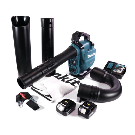 Makita DUB 363 RT2V souffleur/aspirateur à feuilles sur batterie 36 V (2x 18 V) sans balais + kit d'aspiration + 2x batterie 5,0 Ah + chargeur