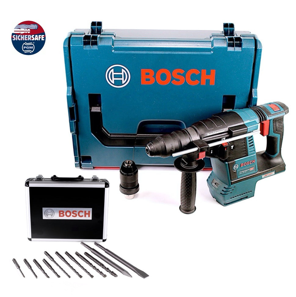 Bosch GBH 18V-26 F Akku Bohrhammer 18 V 2,6 J SDS plus Brushless + Bohrer und Meißel Set 11 tlg. PGM zertifiziert + Koffer - ohne Akku, ohne Ladegerät