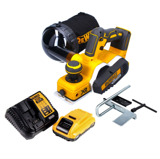 DeWalt DCP 580 L1 Akku Hobel 18 V 82 mm Brushless + Staubfangsack DWV 9390 + 1x Akku 3,0 Ah + Ladegerät