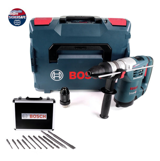 Bosch GBH 4-32 DFR Bohrhammer 900 W 4,2 J SDS-plus + Bohrer und Meißel Set 11 tlg. PGM zertifiziert + L-Boxx