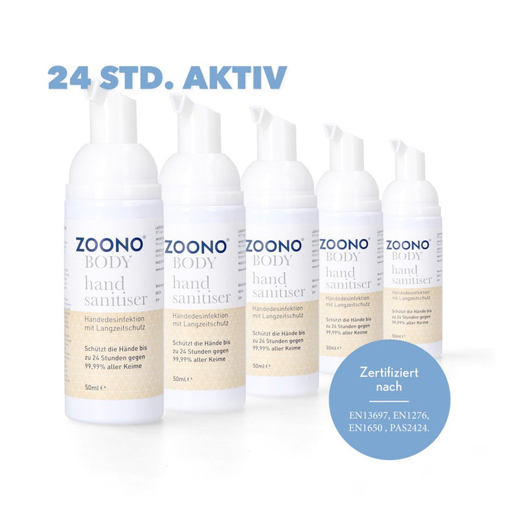 Zoono Germfree24 Handdesinfektion 5x 50 ml Schutz bis zu 24 Std. gegen 99,99 % aller Keime ( Zertifiziert nach PAS 2424 / EN13697 / EN1276 / EN1650 ) - Toolbrothers