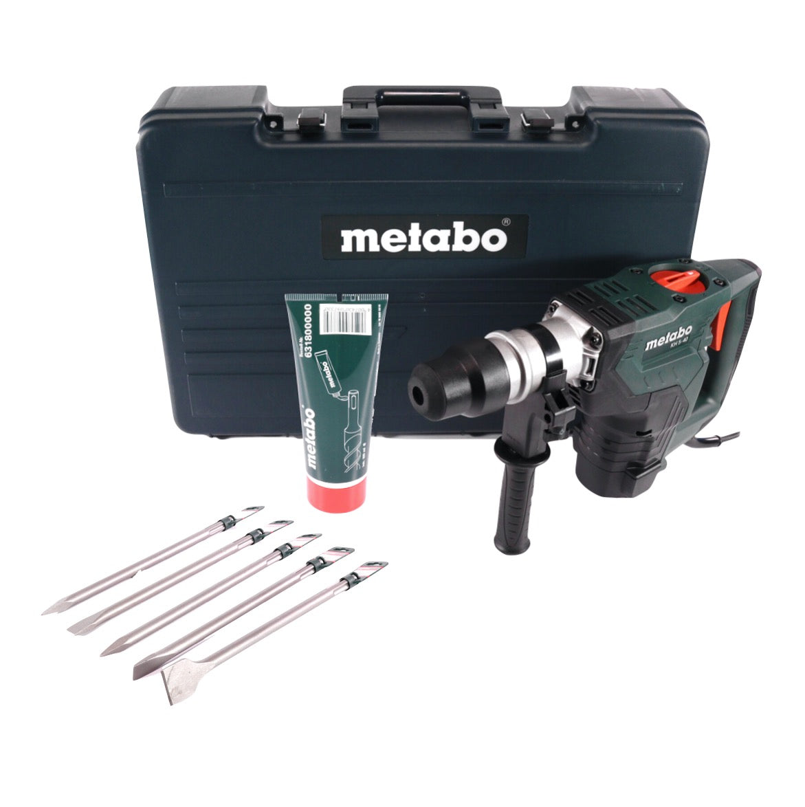 Jeu de marteaux combinés Metabo KH 5-40 1100 W 7,1 J SDS Max (691057000) + jeu de burins 5 pièces + coffret